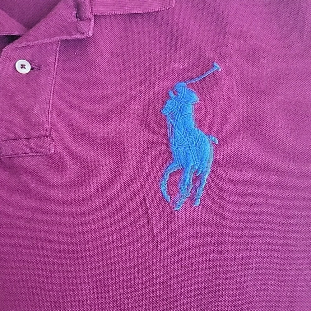 Vintage Polo Ralph Lauren Men's XXL Big Pony Short‎ Sleeve Burgundy Polo Shirt